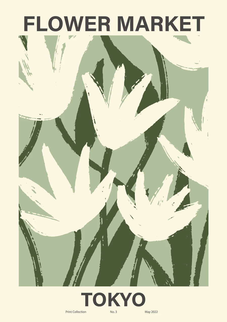 手绘小清新北欧花朵植物花卉插画海报封面画芯装饰AI矢量设计素材【002】